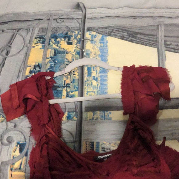 DKNY raw silk red gown - Picture 10 of 11